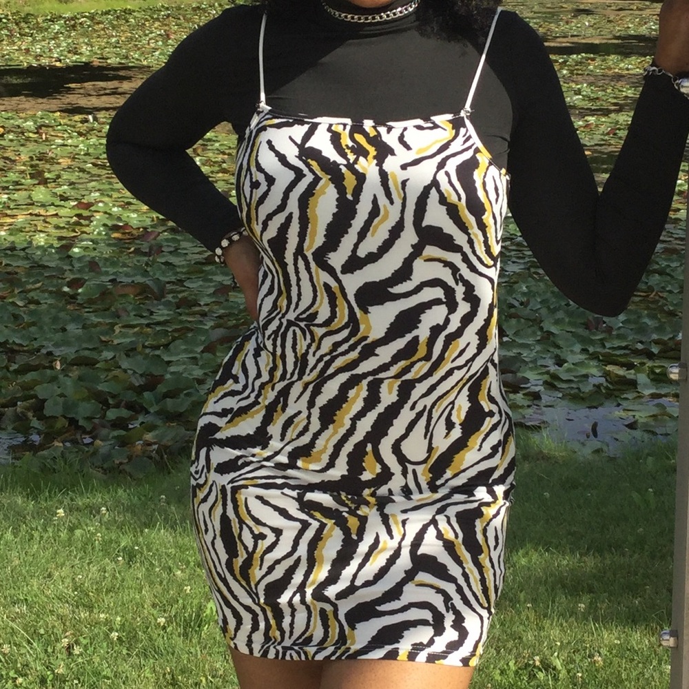 Zebra print cami dress